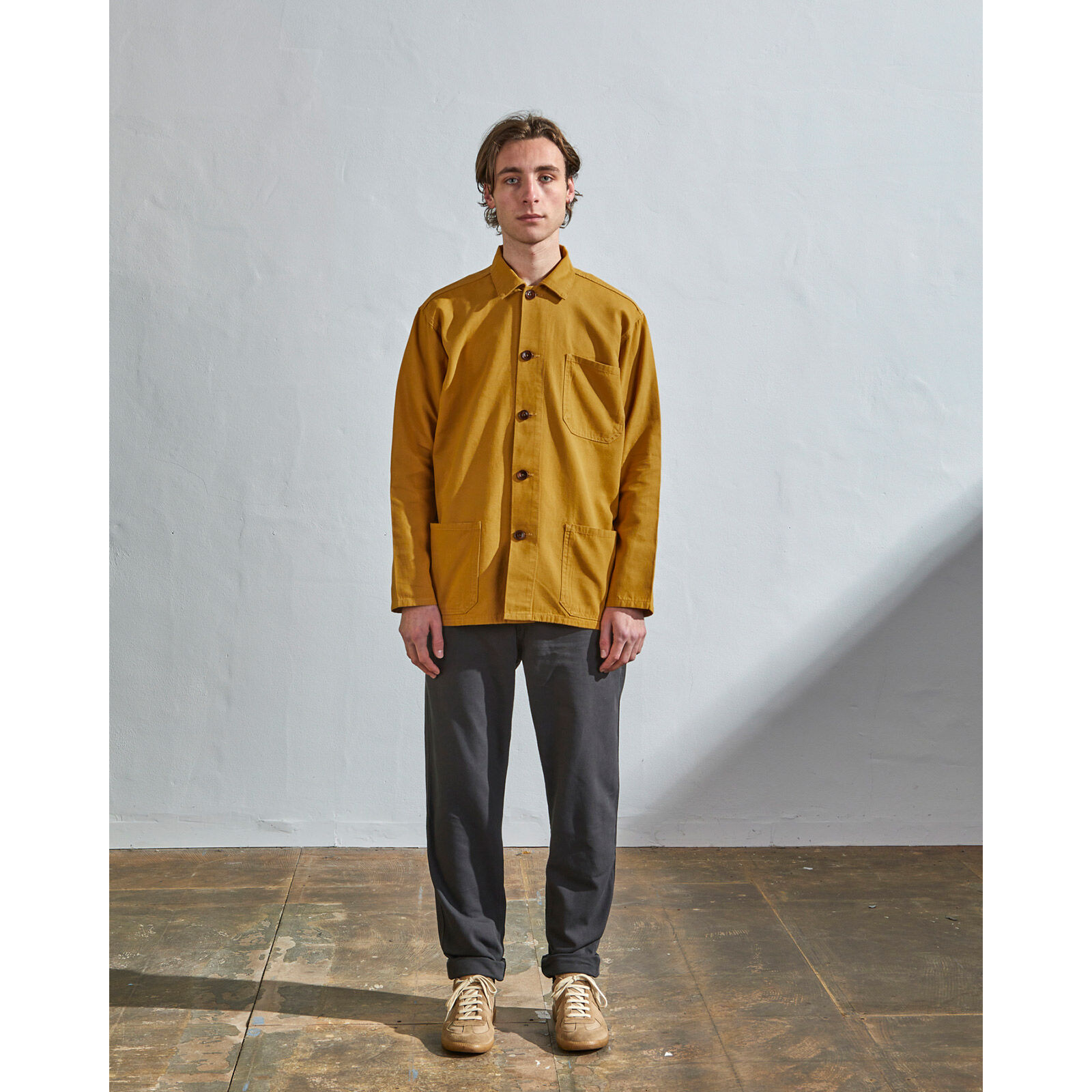 Mens yellow overshirt best sale